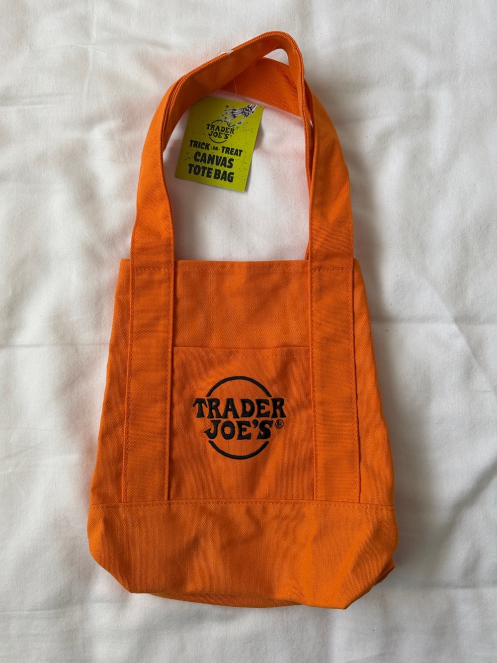 Trader Joe's Orange Trick or Treat Canvas Tote Bag